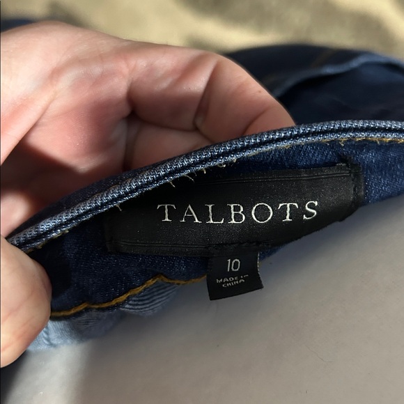Talbots Dark Blue Button-Front denim jean Skirt size 10 - Picture 2 of 8